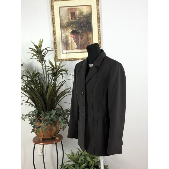 Kasper Women Jacket 12P Brown Long Sleeve Clueless Preppy Office Siren Lined - Picture 5 of 10